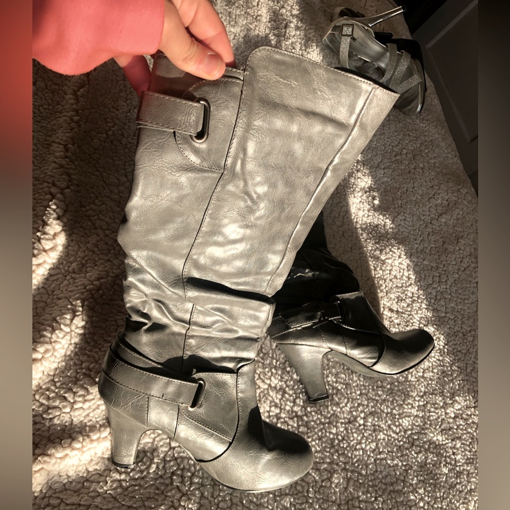 Cute gray calf boots
